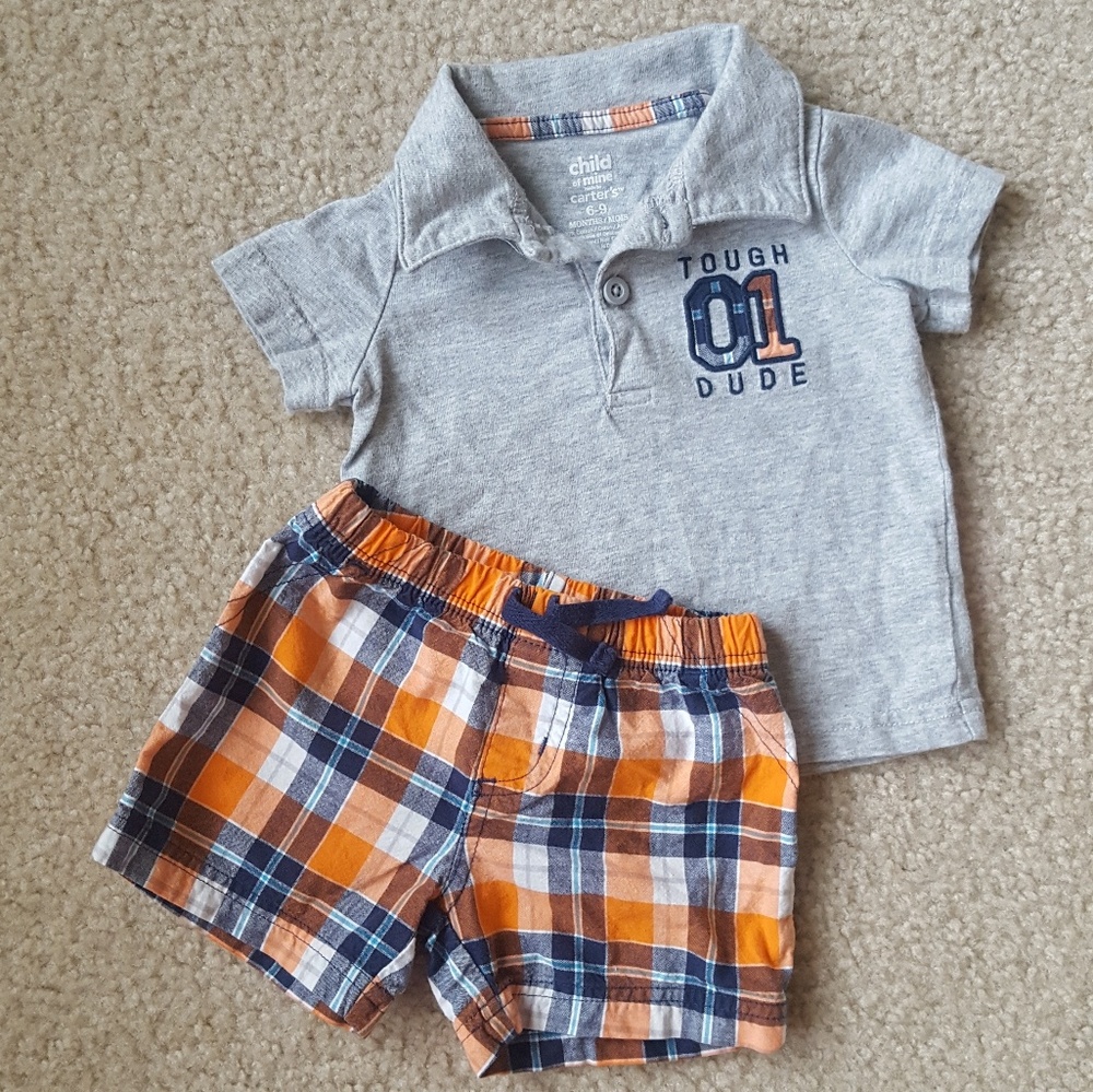 "One Tough Dude" Shirt and Shorts set (6-9mo)
